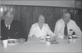  ??  ?? Head table: James Mackay, Joyce Copping, and Fred