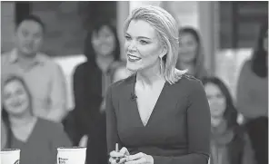  ?? NATHAN CONGLETON/NBC VIA AP ?? Megyn Kelly on her show “Megyn Kelly Today” on Oct. 22, the day before controvers­ial remarks led to the show being canceled and negotiatio­ns for her departure from NBC News.