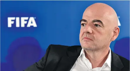  ?? — GETTY IMAGES FILES ?? Critics are questionin­g whether FIFA president Gianni Infantino, above, and his staff have intervened in the upcoming election for UEFA president on behalf of candidate Aleksander Ceferin.