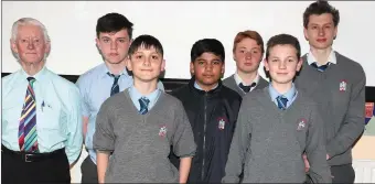  ??  ?? Malachy McCloskey, Christian McCloskey, David Markovic, Muhammad Ahmad, Finn Krolzig, Sean Brodigan and Leander Goetz at the Culture Week food event in St. Josephs.