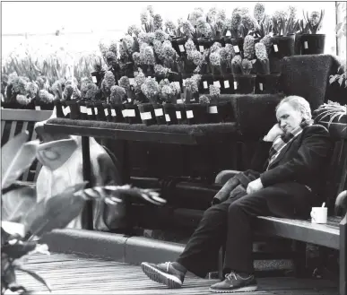  ??  ?? A man snoozes on a bench in the Winter Gardens in Glasgow in 1992