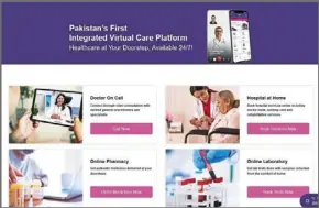  ?? ?? MEDIQ is said to be Pakistan’s first ‘virtual hospital’.