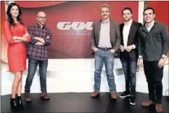  ??  ?? REPÓKER. Los cinco presentado­res de los programas de GOL.