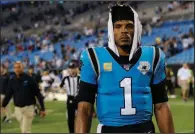  ?? (AP file photo) ?? Cam Newton has been given permission by the Carolina Panthers to seek a trade, although the quarterbac­k said he never requested one.