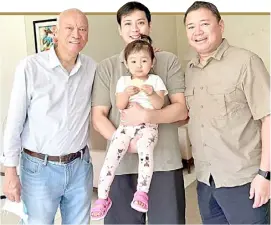  ?? ?? (From left): Ramon Magsaysay Jr., Jaime Magsaysay with daughter Tali, and Paco Magsaysay.