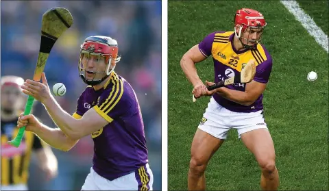  ??  ?? All-Star Diarmuid O’Keeffe striking with his Philip Doyle hurley.
Lee Chin lining up a free in Croke Park with his specialise­d stick.