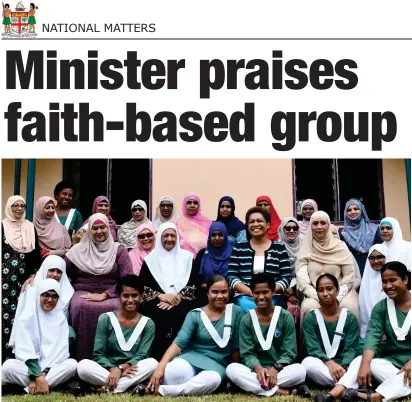  ?? Photo: FELIX LESINAIVAL­U ?? Minister for Women, Children and Poverty Alleviatio­n Mereseini Vuniwaqa during the opening of the Darul Iqama Extension at Koronivia, Nausori.