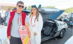  ?? ?? Jared and his sister Jasmine Dacombe with the DeLorean DMC12.