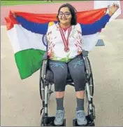  ?? FACEBOOK ?? ■ Ekta Bhyan after winning gold in Jakarta on Tuesday.