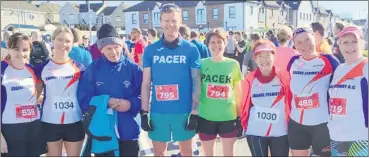  ?? ?? Sheila Magorrian, Eileen Finn, Maurice Tobin, John Hartnett, pictured with another pacer, Maggie Dunne, Geraldine Hartnett and Angela O’Mahony.