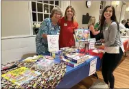  ?? PHOTO COURTESY OF KAREN FRANKS ZETTERBERG OF JEPTHA ABBOTT DAR ?? Literacy Promotion Chair Marget Bluefield along with DAR Project Patriot Chair Carolyn Adams and Flag of the United States Chair Mary Adams.