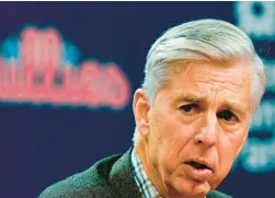  ?? MATT ROURKE/AP ?? Dave Dombrowski thinks the Phillies are close: It’s World Series or bust.