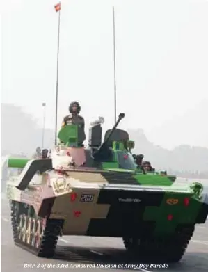  ??  ?? BMP-2 of the 33rd Armoured Division at Army Day Parade