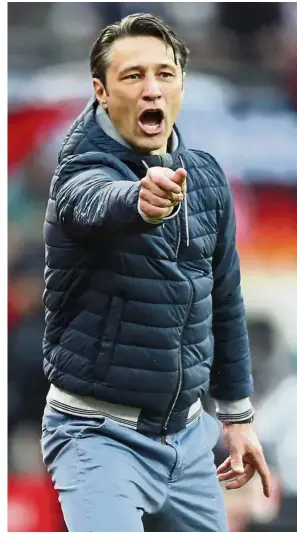  ?? — AP ?? Brings back old memories: Bayern Munich coach Niko Kovac is expecting an emotional afternoon today when his old club Eintracht Frankfurt visit them.