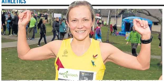  ?? Photograph by Jim Irvine ?? PERFORMANC­E: Inverness Harrier Jenny Bannerman was inspired to try to break the world mile record after hearing of Ross Barkley’s attempt.