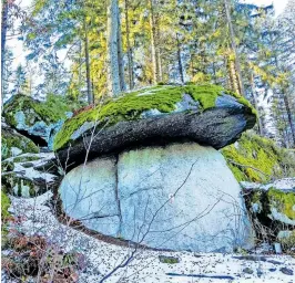  ?? [ Ines Klima ] ?? Obelix hätte eine Freude mit dem originelle­n Trumm im Böhmerwald gehabt.