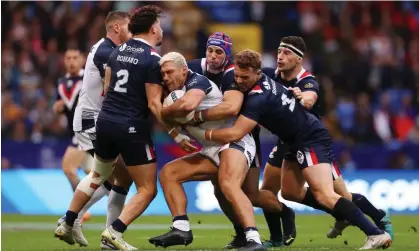  ?? ?? France played England in the Rugby League World Cup last October. Photograph: Lewis Storey/Getty Images