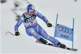  ??  ?? FABRICE COFFRINI/AFP Italian Dominik Paris is in action at the super-g contests of the World Ski Championsh­ips in Are, Sweden, on February 6, 2019.