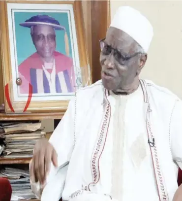  ?? ?? Professor Ango Abdullahi during the Trust TV interview