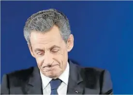  ?? Foto: Efe ?? El expresiden­te francés Nicolas Sarkozy tras su derrota en 2016.