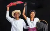  ??  ?? Guadalupe Hernandez (right) and Ruben Silva, from Santa Maria Huatulco, rehearse for the Guelaguetz­a traditiona­l festival.