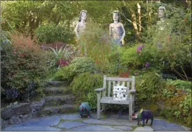  ??  ?? This photo shows Viola Frey’s ‘The Three Graces’ in the Rena Bransten Garden, a private residentia­l garden in San Francisco.