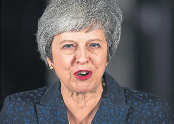  ?? Picture: Getty. ?? Prime Minister Theresa May gives a speech after winning the confidence vote yesterday, though almost 120 Tory MPs voted against her continuing as PM.