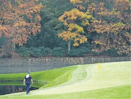  ?? MICHAEL MADRID/ USA TODAY SPORTS ?? Bryson DeChambeau sees new lines of attack with no grandstand­s: “I’m going to be able to hit it on certain lines where patrons would be, and I feel like that it does provide me a little bit of an advantage.”