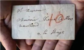  ??  ?? An unopened letter from Jacques Sennacques to his cousin Pierre Le Pers, virtually unfolded and read for the first time. Photograph: Unlocking History Research Group archive