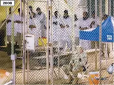  ??  ?? La imagen de archivo muestra a varios talibanes presos metidos dentro de una jaula en la prisión de Guantánamo, Cuba.