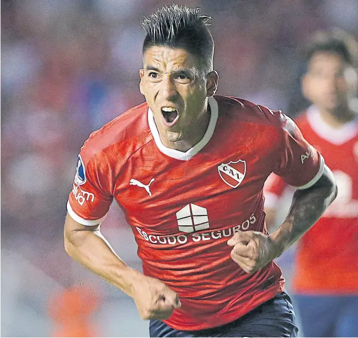  ?? DANIEL JAYO ?? El festejo de Leandro Fernández tras su gol: el Rojo sufrió, pero pudo ganar 1-0 ante Fortaleza; el 27 del actual, la revancha en Brasil