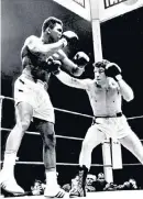  ??  ?? Mildenberg­er takes on Muhammad Ali in 1966