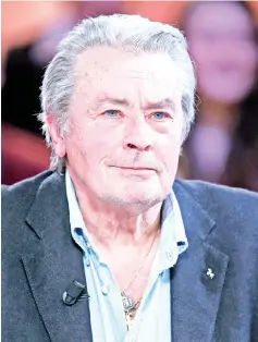  ??  ?? Delon sitting on the set of French televison channel Canal Plus programme ‘Le Grand Journal’ in Paris on Dec 10, 2012. — AFP file photo