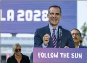  ?? RINGO H.W. CHIU — THE ASSOCIATED PRESS ?? “We will represent everybody and we will work with anybody,” Los Angeles Mayor Eric Garcetti said of why being a mayor of a major city can lead to being a successful politician. Garcetti is touring the nation, but he has said he’s not eyeing a...