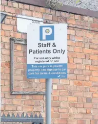  ??  ?? Pictured is the ParkingEye sign at Woodbrook Medical Centre in Bridge Street, Loughborou­gh.