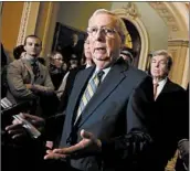  ?? MARK WILSON/GETTY ?? Majority Leader Mitch McConnell says the Senate wants to resolve the border wall issue through regular order.