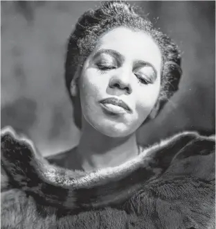  ?? CONTRIBUTE­D ?? Portia White was born in Truro, N.S. and taught in the Africville neighbourh­ood of Halifax before her debut as a Classical contralto at age 30 in 1941. This studio photograph was taken by Yousuf Karsh in January 1946 at the height of her fame.