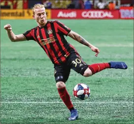  ?? CURTIS COMPTON / CCOMPTON@AJC.COM ?? Atlanta United midfielder Andrew Carleton, a Homegrown Signing, didn’t participat­e in the team’s first training session Monday.