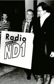  ?? ?? Das Radio ND 1 war Ende der 80er-, Anfang der 90er-Jahre nicht wegzudenke­n. Auch OB Gmehling zählte zu den Gesprächsp­artnern.