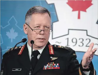  ?? FRED CHARTRAND THE CANADIAN PRESS ?? Chief of Defence Staff Gen. Jonathan Vance says there have been important changes over the past 15 years that require more generals.