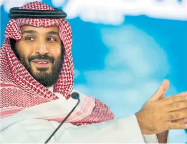  ?? SAUDI PRESS AGENCY/THE ASSOCIATED PRESS FILE PHOTO ?? Mohammed bin Salman’s “Vision 2030” proposed an economy based on high-tech and service industries rather than oil.