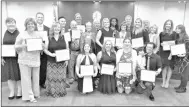  ?? Courtesy photo ?? The Hart District governing board recognized educators as Teachers of the Year during Wednesday’s meeting.