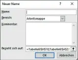  ??  ?? Mit de nierten Namen für Zellen oder Bereiche lassen sich in Excel viele Dinge vereinfach­en.