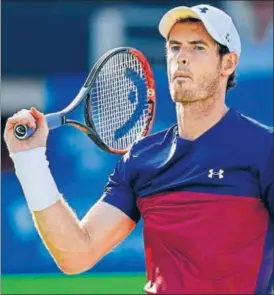  ?? AFP ?? Andy Murray returns to Australia's Jordan Thompson at Queen's Club in London on Wednesday.