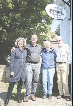  ?? Photo by E. Raymond Boc ?? Storytelle­rs (from left) Lynn Dolnick, Larry Stillwell, Jane Coon and Peter Hornbostel gather in front of RAAC Community Theatre.