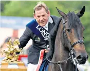  ??  ?? Stockdale riding Fresh Direct Kalico Bay having won the Longines King George V Gold Cup at Hickstead, 2010