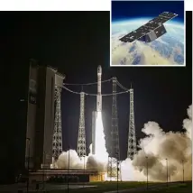  ??  ?? Le lancement de la fusée Vega s’est déroulé avec succès dans la nuit de mercredi à jeudi. (Photos Arianespac­e et Orbital Solutions)