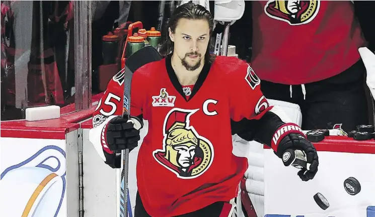  ?? WAYNE CUDDINGTON ?? Ottawa Senators defenceman Erik Karlsson says he’s been playing on a broken foot for the past few weeks. “I’m not much for secrets,” the Senators’ captain says.