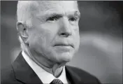  ?? ASSOCIATED PRESS FILE PHOTO ?? “THANKS TO EVERYONE FOR YOUR support & words of encouragem­ent! I’m feeling well & looking forward to returning to work after the holidays,” tweeted Arizona Sen. John McCain, who is battling brain cancer.