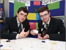  ??  ?? Liam McSherry and Danny Finnegan from Rathmore at the County Final of the Kerry County Council Student Enterprise Awards.